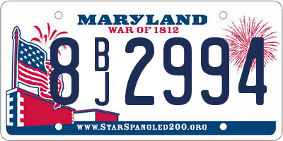 MD license plate 8BJ2994