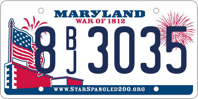 MD license plate 8BJ3035