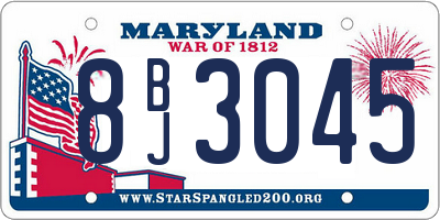 MD license plate 8BJ3045