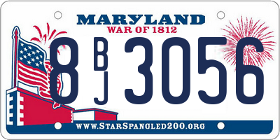 MD license plate 8BJ3056