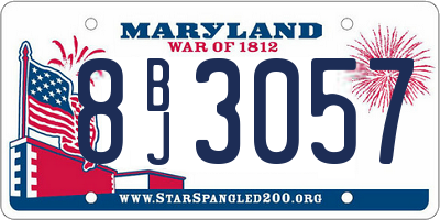 MD license plate 8BJ3057