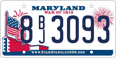 MD license plate 8BJ3093