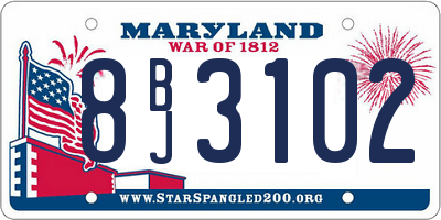 MD license plate 8BJ3102