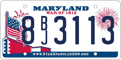 MD license plate 8BJ3113
