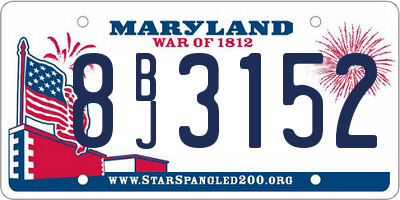 MD license plate 8BJ3152