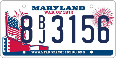 MD license plate 8BJ3156