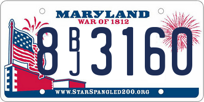 MD license plate 8BJ3160