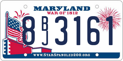 MD license plate 8BJ3161