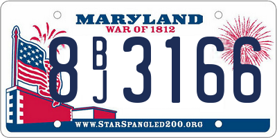 MD license plate 8BJ3166