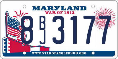 MD license plate 8BJ3177