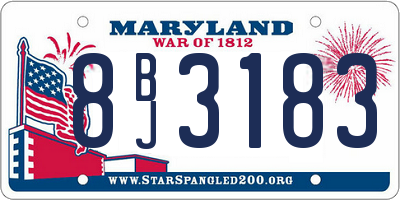 MD license plate 8BJ3183