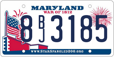 MD license plate 8BJ3185