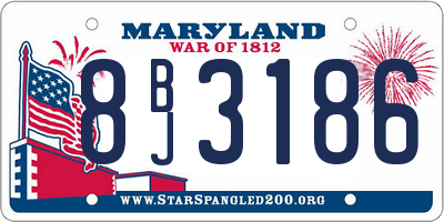 MD license plate 8BJ3186