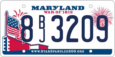 MD license plate 8BJ3209