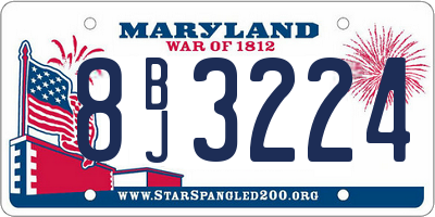 MD license plate 8BJ3224