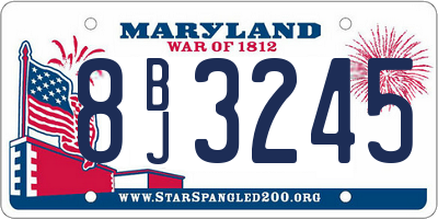 MD license plate 8BJ3245