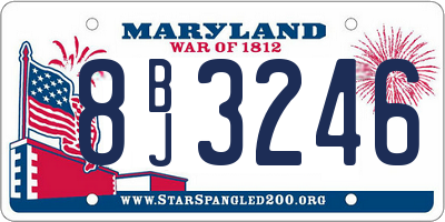 MD license plate 8BJ3246