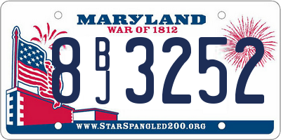 MD license plate 8BJ3252