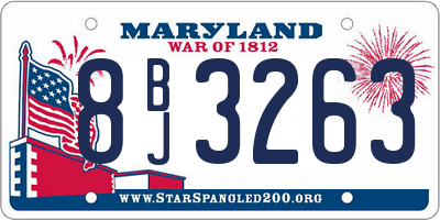 MD license plate 8BJ3263