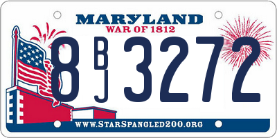 MD license plate 8BJ3272