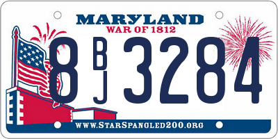 MD license plate 8BJ3284