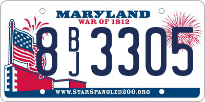 MD license plate 8BJ3305