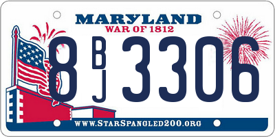 MD license plate 8BJ3306