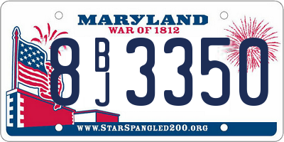 MD license plate 8BJ3350