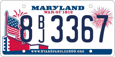 MD license plate 8BJ3367