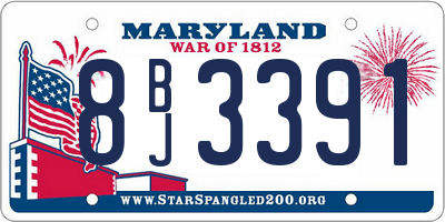 MD license plate 8BJ3391