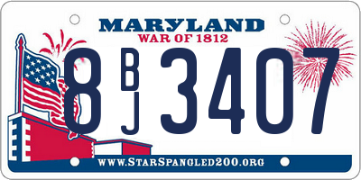 MD license plate 8BJ3407
