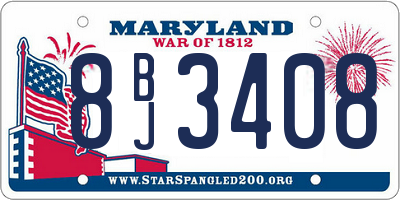 MD license plate 8BJ3408