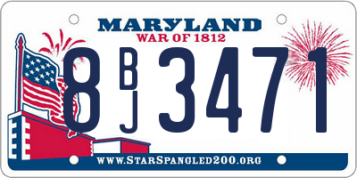 MD license plate 8BJ3471
