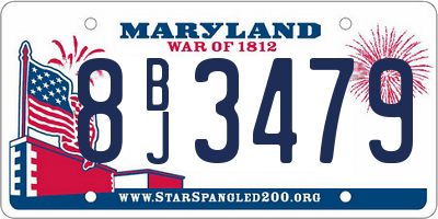 MD license plate 8BJ3479
