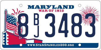 MD license plate 8BJ3483
