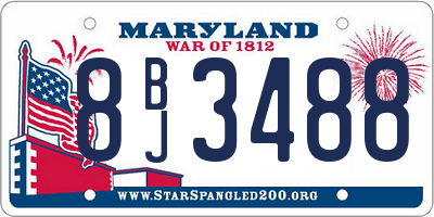 MD license plate 8BJ3488
