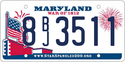 MD license plate 8BJ3511