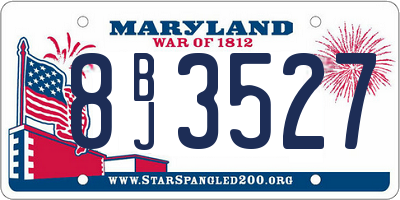 MD license plate 8BJ3527