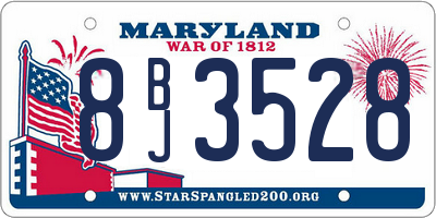 MD license plate 8BJ3528