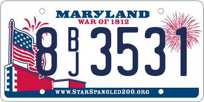 MD license plate 8BJ3531