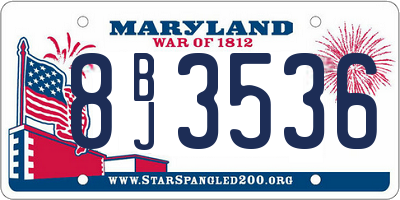 MD license plate 8BJ3536