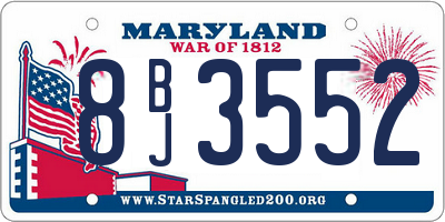 MD license plate 8BJ3552