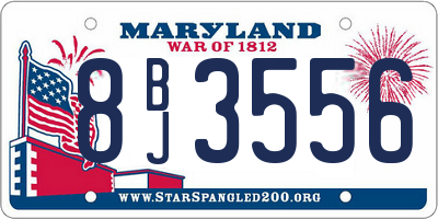 MD license plate 8BJ3556
