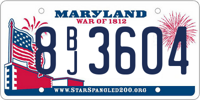 MD license plate 8BJ3604