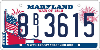 MD license plate 8BJ3615