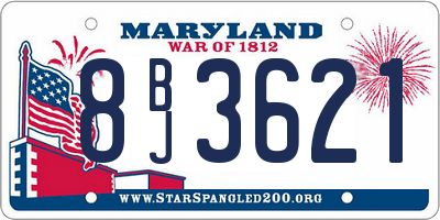 MD license plate 8BJ3621