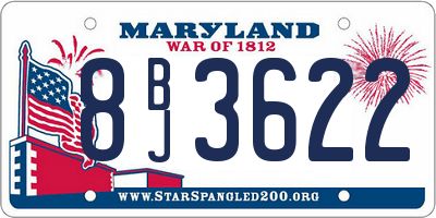 MD license plate 8BJ3622