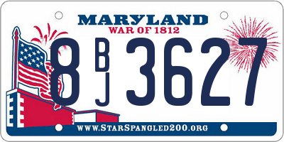 MD license plate 8BJ3627