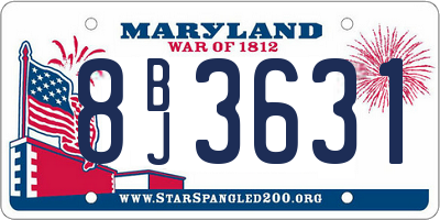 MD license plate 8BJ3631