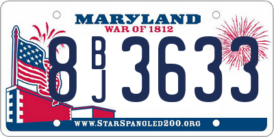 MD license plate 8BJ3633